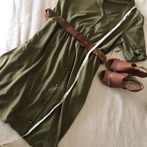 NWOT Liberty love | camo green belted dress 3X